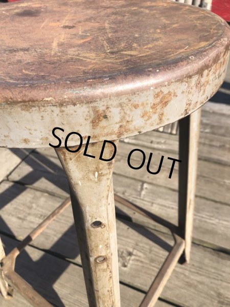画像7: Vintage Industrial Iron Stool (M460) (7)