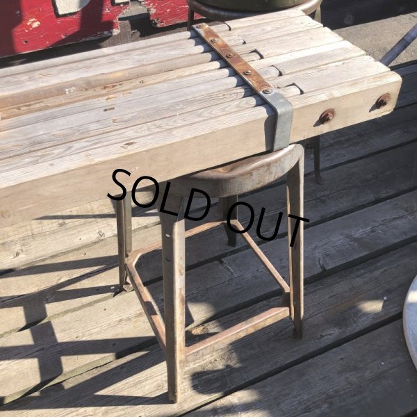 画像12: Vintage Industrial Iron Stool (M460) (12)