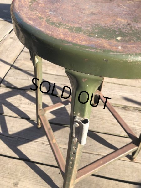 画像6: Vintage Industrial Iron Stool (M457) (6)