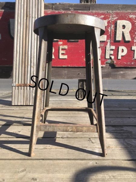 画像11: Vintage Industrial Iron Stool (M459) (11)