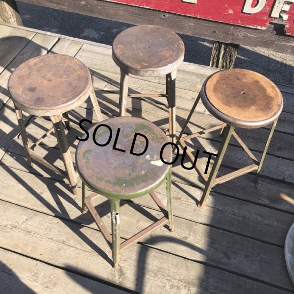 画像14: Vintage Industrial Iron Stool (M460) (14)