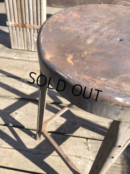 画像3: Vintage Industrial Iron Stool (M459) (3)