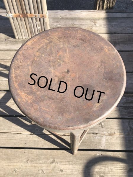 画像4: Vintage Industrial Iron Stool (M460) (4)