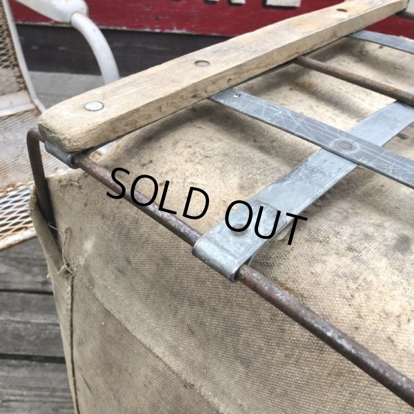 画像5: Vintage Industrial Shop Laundry Canvas Tolling Storage Bin (M462) (5)