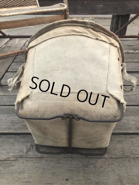 画像7: Vintage Industrial Laundry Canvas Basket (M463) (7)