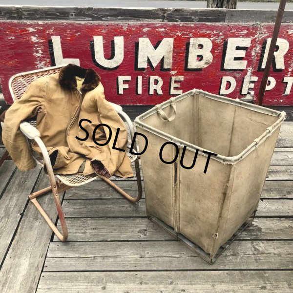 画像11: Vintage Industrial Shop Laundry Canvas Tolling Storage Bin (M462) (11)