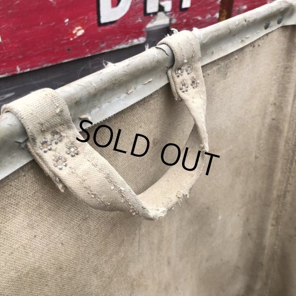 画像7: Vintage Industrial Shop Laundry Canvas Tolling Storage Bin (M462) (7)