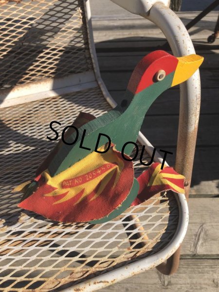 画像10: Vintage Wooden Walking Bird Runner Push Toddler Toy (M489) (10)