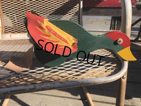 画像9: Vintage Wooden Walking Bird Runner Push Toddler Toy (M489) (9)