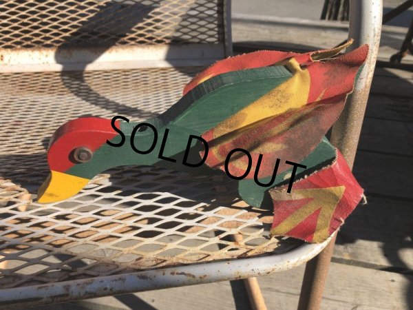 画像8: Vintage Wooden Walking Bird Runner Push Toddler Toy (M489) (8)