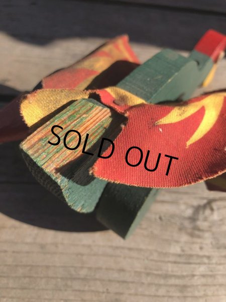 画像4: Vintage Wooden Walking Bird Runner Push Toddler Toy (M489) (4)