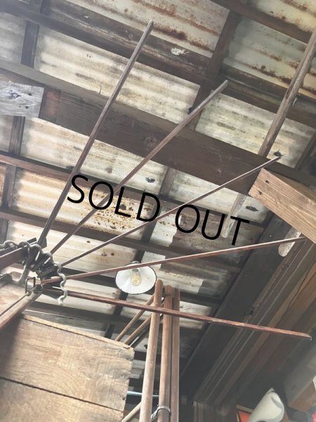 画像4: Primitives Antique Wooden Drying Rack Empire Dry Bar (M490) (4)