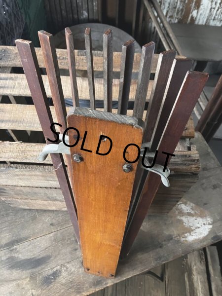 画像15: Primitives Antique Wooden Drying Rack Empire Dry Bar (M490) (15)