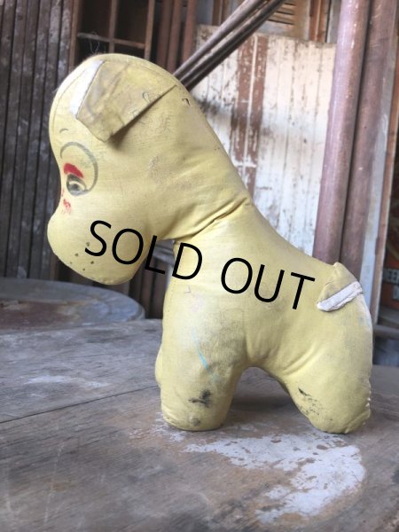 画像3: Vintage Vinyl Leather Stuffed Plush Dog Doll Memorial ( M491) (3)