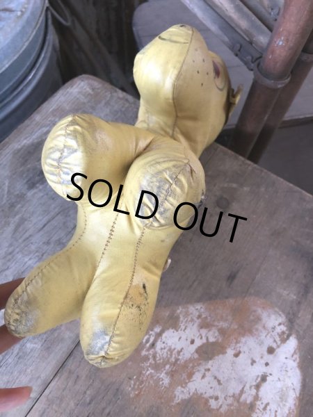 画像5: Vintage Vinyl Leather Stuffed Plush Dog Doll Memorial ( M491) (5)