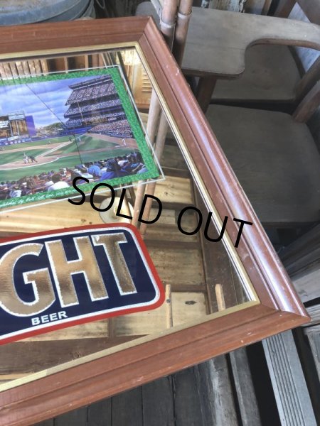 画像5: 90s Vintage BUDWEISER Bud Light Chicago Cubs Sunlit Wrigley Field Bar Pub Mirror Sign (M493) (5)