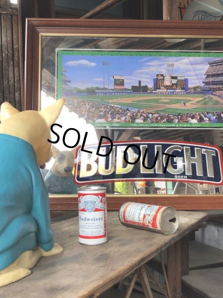 画像18: 90s Vintage BUDWEISER Bud Light Chicago Cubs Sunlit Wrigley Field Bar Pub Mirror Sign (M493) (18)