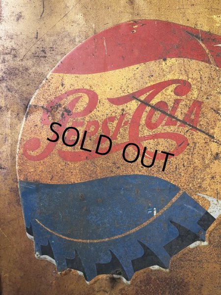 画像5: 50s Vintage Advetising "Have a Pepsi" Store Display Embossed Metal Sign (M497) (5)