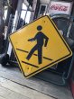 画像1: Vintage Road Sign Crosswalk (M536) (1)