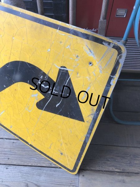 画像5: Vintage Traffic Road Sign Curve (M534) (5)