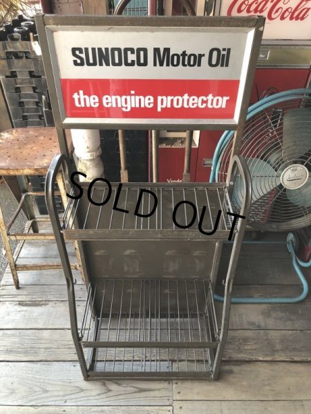 画像24: Vintage Sunoco Motor Oil Engine Protector Store Display Steel Rack (M541) (24)