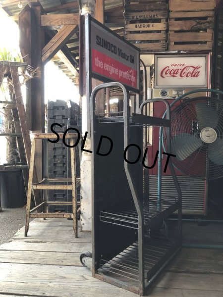 画像7: Vintage Sunoco Motor Oil Engine Protector Store Display Steel Rack (M541) (7)