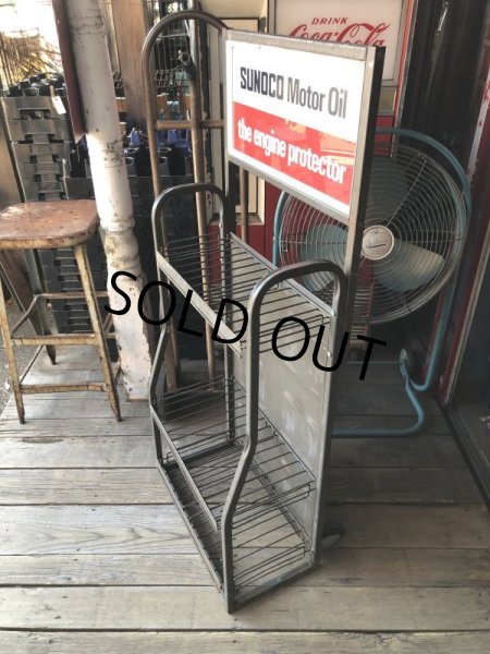 画像2: Vintage Sunoco Motor Oil Engine Protector Store Display Steel Rack (M541) (2)