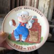 画像9: Vintage Disney 1933-1983 50th Anniversary Three Little Pigs Porcelain Plate Complate Set (M544) (9)