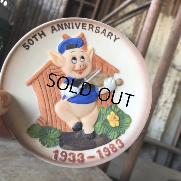 画像7: Vintage Disney 1933-1983 50th Anniversary Three Little Pigs Porcelain Plate Complate Set (M544) (7)
