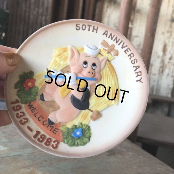 画像5: Vintage Disney 1933-1983 50th Anniversary Three Little Pigs Porcelain Plate Complate Set (M544) (5)