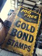 画像11: 【店舗引き取り限定】 Vintage GOLD BOND STAMPS Advertising Large Metal Store Display Sign SET (M547) (11)