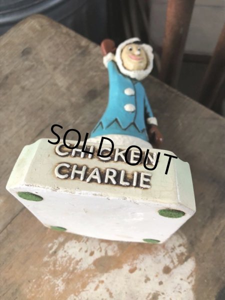 画像6: 50s Vintage Advertising Chicken Charlie Figure Statue Ashtray (M579) (6)
