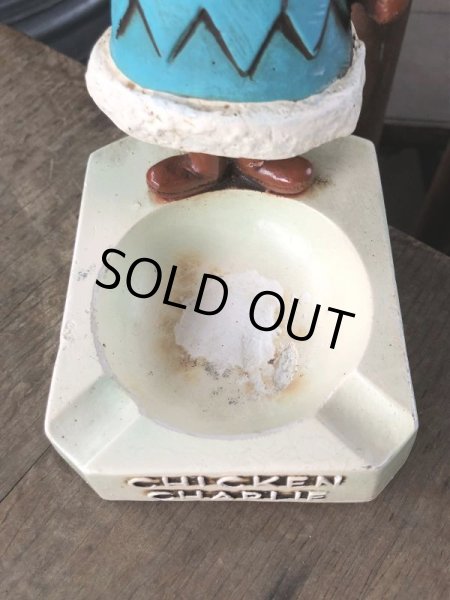 画像9: 50s Vintage Advertising Chicken Charlie Figure Statue Ashtray (M579) (9)