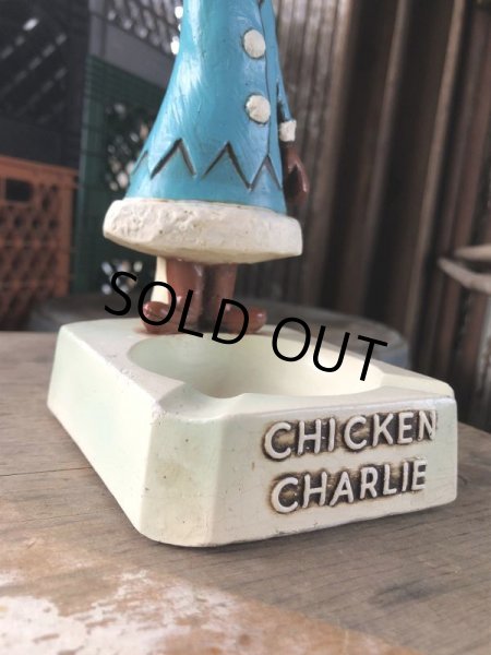 画像10: 50s Vintage Advertising Chicken Charlie Figure Statue Ashtray (M579) (10)