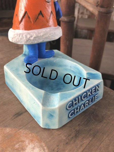 画像6: 50s Vintage Advertising Chicken Charlie Figure Statue Ashtray (M580) (6)
