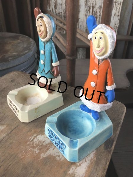 画像14: 50s Vintage Advertising Chicken Charlie Figure Statue Ashtray (M580) (14)
