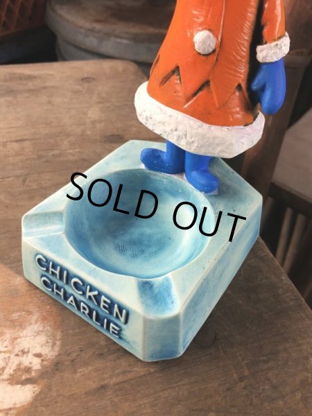 画像7: 50s Vintage Advertising Chicken Charlie Figure Statue Ashtray (M580) (7)