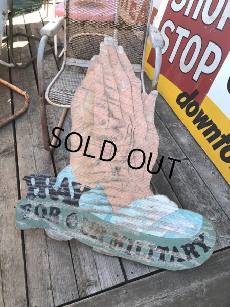 画像12: Wooden Hand Painted Pray for Our Military Display Sign One of a Kind !! (M581) (12)