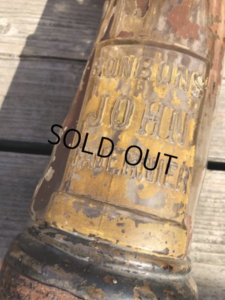 画像11: 1900s Antique Saint Antoine Bonbons John Tavernier Advertising Candy Jar Bottle (M582) (11)