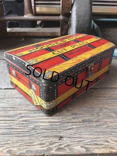 画像2: Antique Advertising HOUDE'S Co. NO.1 Cut Plug Tobacco Trunk Tin Box (M601) (2)
