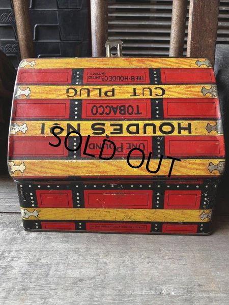 画像4: Antique Advertising HOUDE'S Co. NO.1 Cut Plug Tobacco Trunk Tin Box (M601) (4)