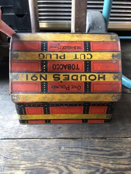画像6: Antique Advertising HOUDE'S Co. NO.1 Cut Plug Tobacco Trunk Tin Box (M600) (6)