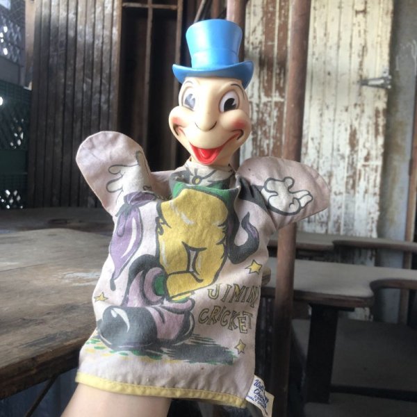 画像13: Vintage Gund Hand Puppet Doll Disney Pinocchio &  Jiminy Cricket SET (M605) (13)