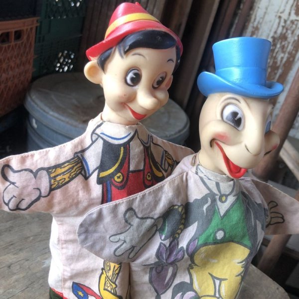 画像5: Vintage Gund Hand Puppet Doll Disney Pinocchio &  Jiminy Cricket SET (M605) (5)