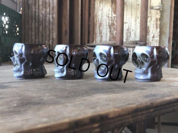 画像13: 50s Vintage SKULL " LAY OFF " Poison Decanter Bottle w/Shot Glass (B619) (13)