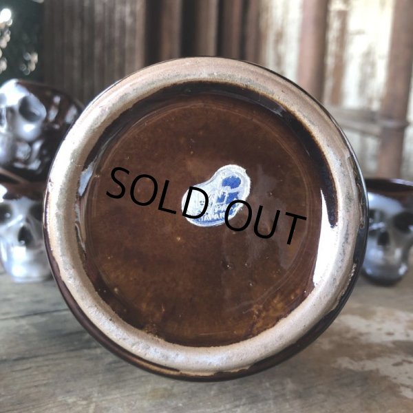 画像19: 50s Vintage SKULL " LAY OFF " Poison Decanter Bottle w/Shot Glass (B618) (19)