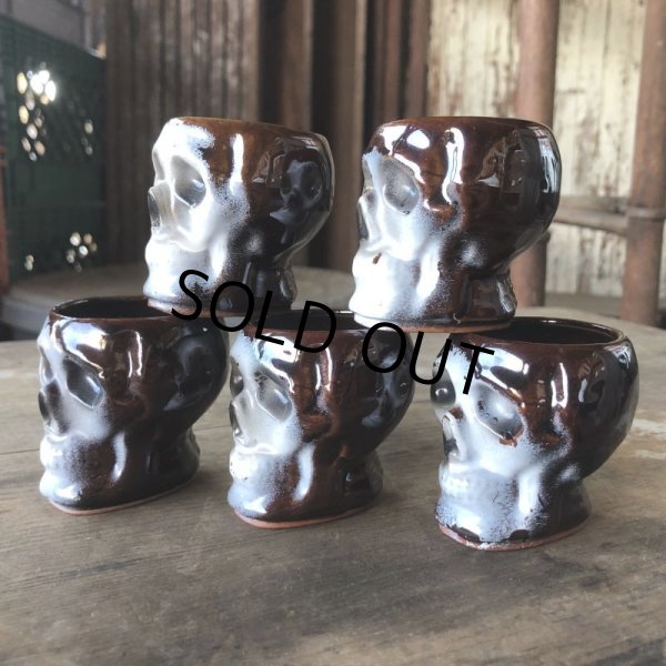 画像16: 50s Vintage SKULL " LAY OFF " Poison Decanter Bottle w/Shot Glass (B618) (16)