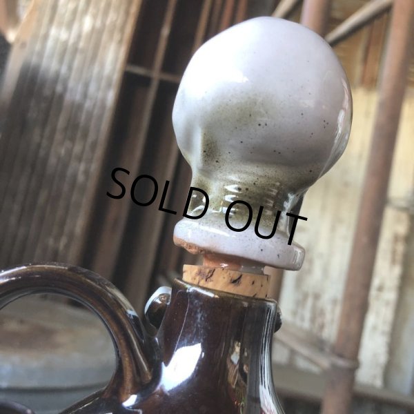 画像26: 50s Vintage SKULL " LAY OFF " Poison Decanter Bottle w/Shot Glass (B619) (26)