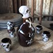 画像2: 50s Vintage SKULL " LAY OFF " Poison Decanter Bottle w/Shot Glass (B618) (2)