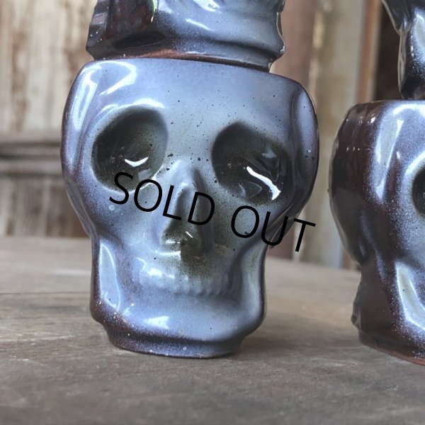 画像20: 50s Vintage SKULL " LAY OFF " Poison Decanter Bottle w/Shot Glass (B619) (20)